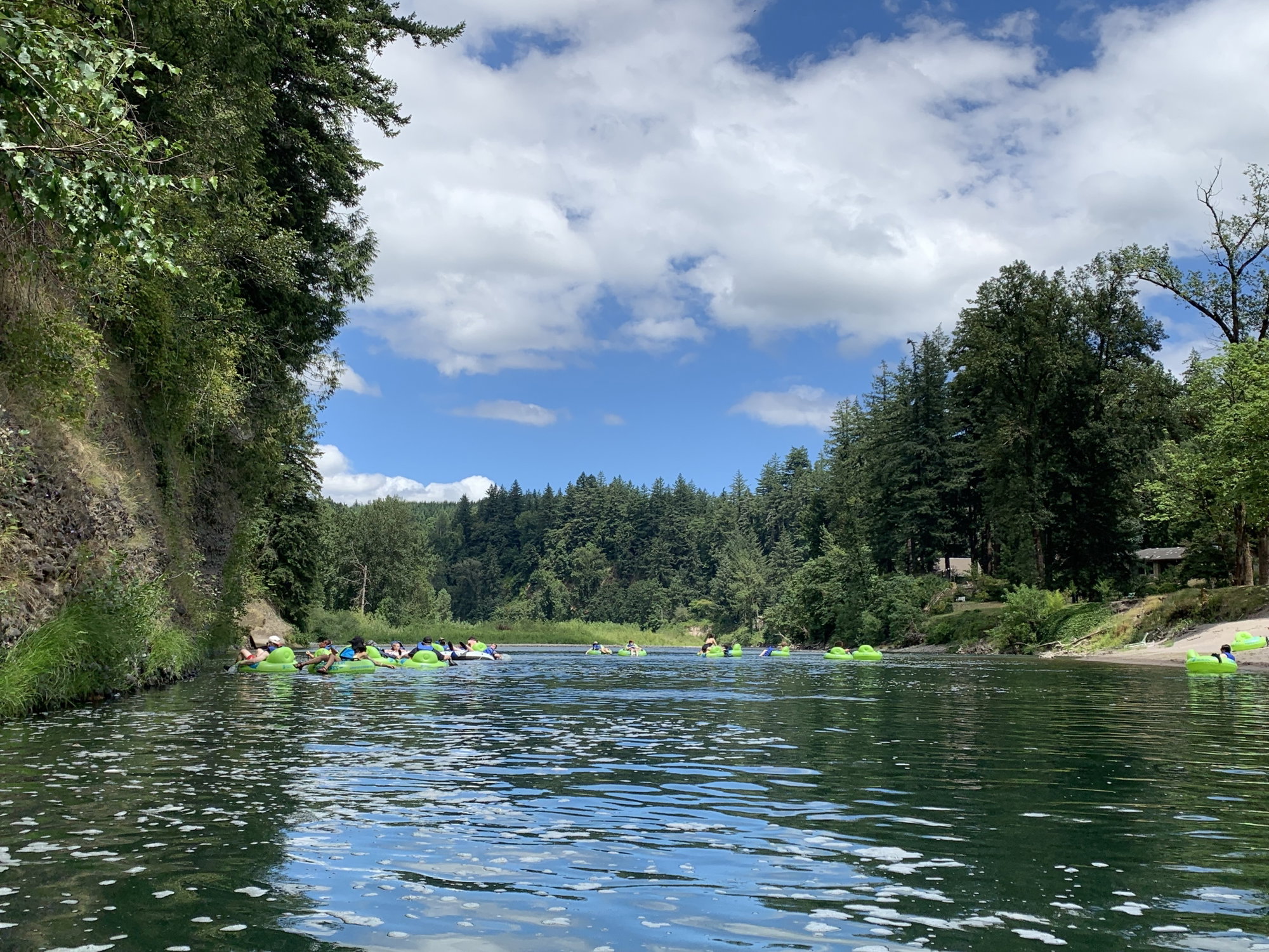 Floating the Sandy River with the Trout Route Bus Floating the Sandy River with the Trout Route Bus