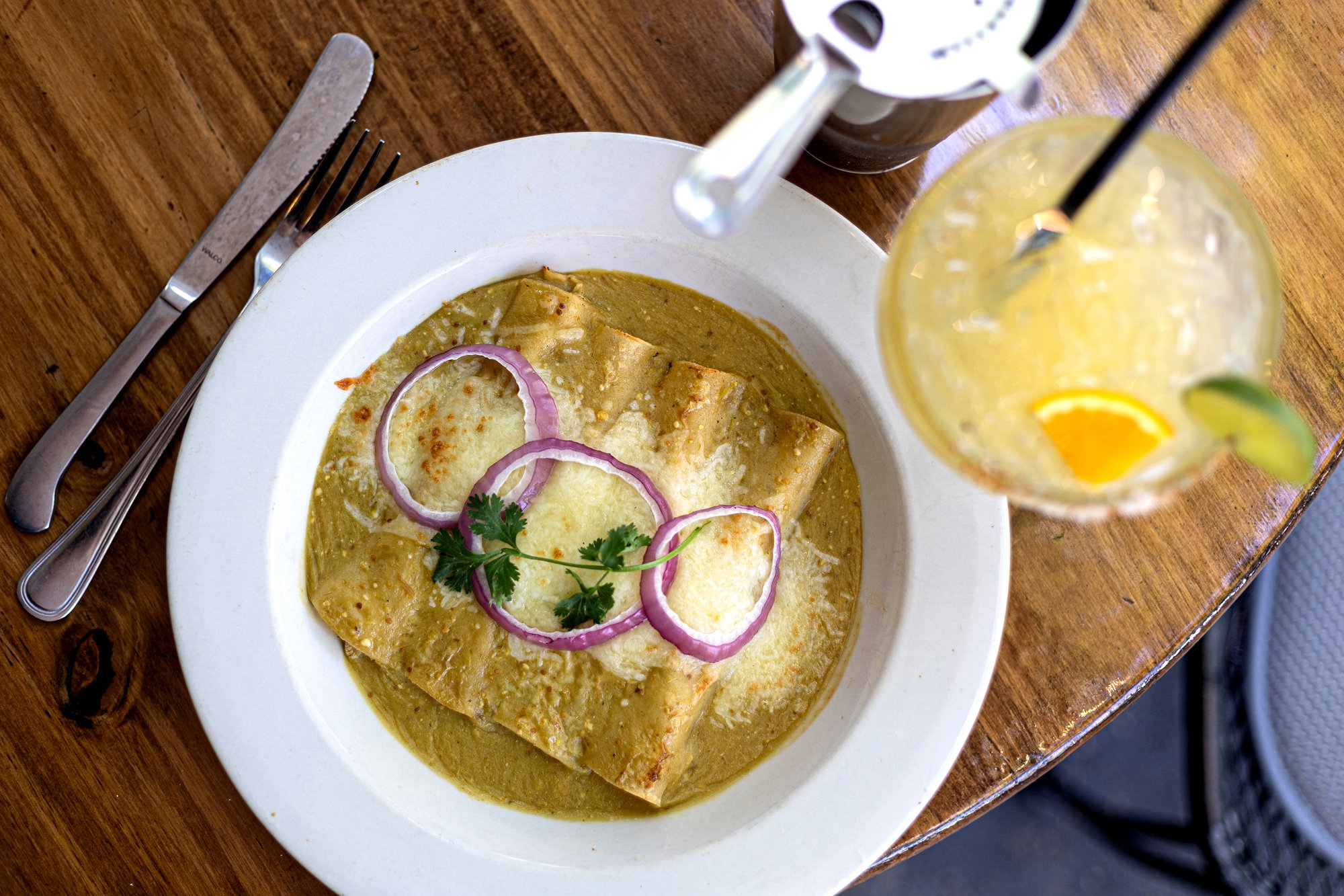 A plate of enchiladas.