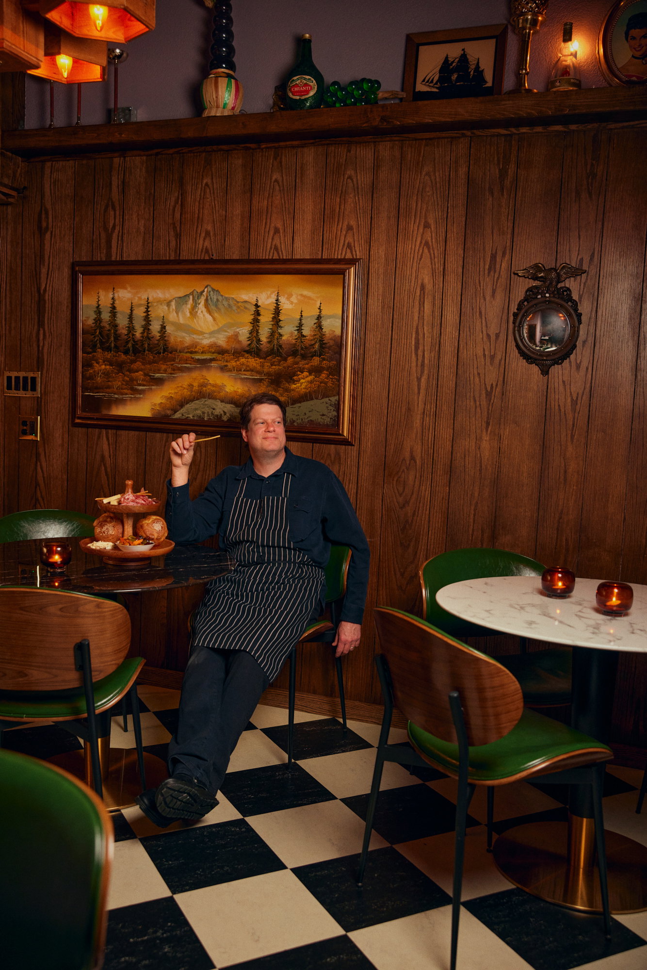 Chef Don Salamone in the dining room of Beaverton Italian restaurant Don's Favorite Foods.