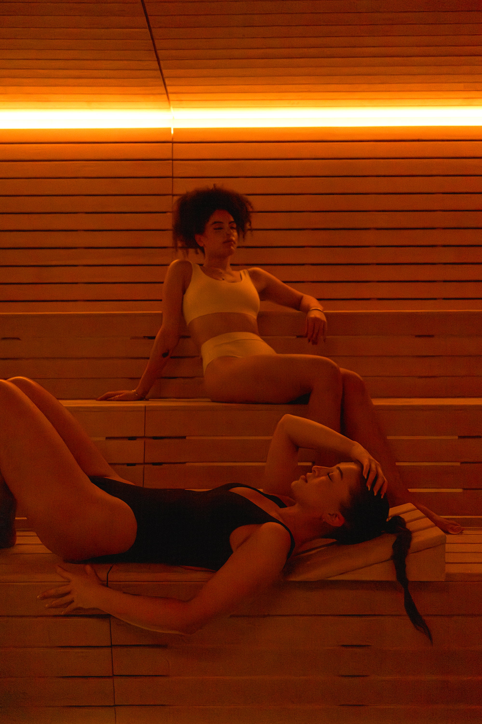 Inside the indoor sauna at Cascada.